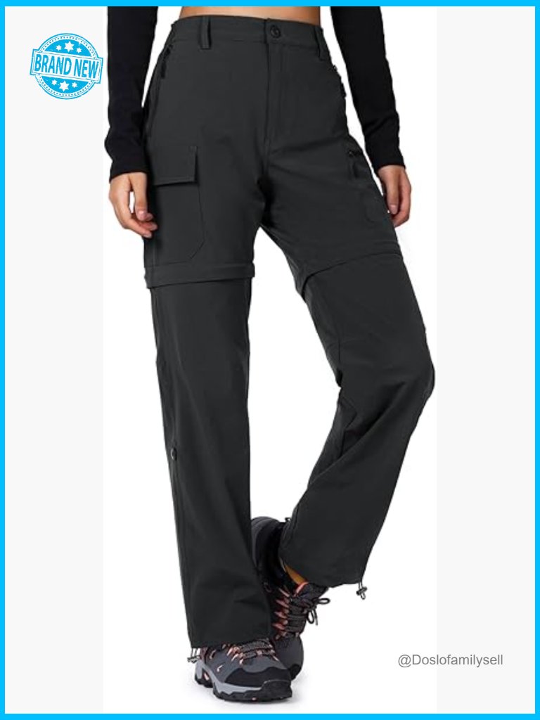 Women's Convertible Hiking Pants Quick-Dry Stretch Zip-Off 5 Pockets Mid Rise